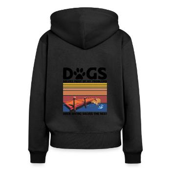 Sports nautiques pour chiens et sports nautiques pour chiens - Sweat à capuche zippé Premium bio Femme - noir - Dos - Julia (174cm)