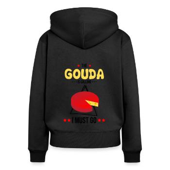 Gouda lovers for smoked Gouda - Women's Premium Organic Zip Hoodie - black - Back - Julia (174cm)
