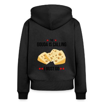 Charcuterie design for cheesemakers - Women's Premium Organic Zip Hoodie - black - Back - Julia (174cm)