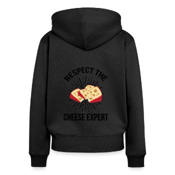 Gouda lovers for smoked Gouda - Women's Premium Organic Zip Hoodie - black - Back - Julia (174cm)