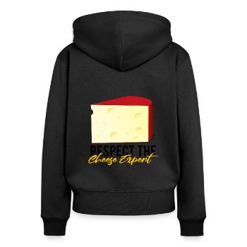 Gouda-Käse-Design für Gouda Fnas und Charcuterie - Frauen Premium Bio Zip Hoodie - Schwarz - Hinten - Julia (174cm)