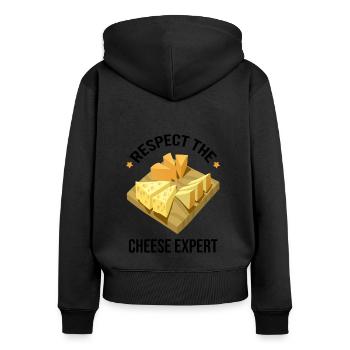 Conception de charcuterie pour les fromagers - Sweat à capuche zippé Premium bio Femme - noir - Dos - Julia (174cm)