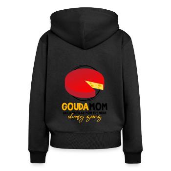 Citation sur la fabrication du fromage pour les amateurs de fromage de Gouda et de Gouda - Sweat à capuche zippé Premium bio Femme - noir - Dos - Julia (174cm)