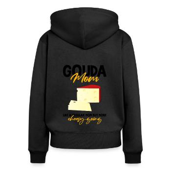 Smoked Gouda design and Gouda gourmet - Women's Premium Organic Zip Hoodie - black - Back - Julia (174cm)