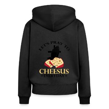 Gouda lovers for smoked Gouda - Women's Premium Organic Zip Hoodie - black - Back - Julia (174cm)