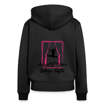 Tissus aériens pour le yoga aérien et la gymnastique aérienne - Sweat à capuche zippé Premium bio Femme - noir - Dos - Julia (174cm)