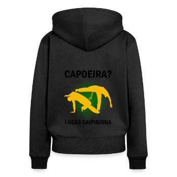 Dicton de danse afro-brésilienne pour la Capoeira - Sweat à capuche zippé Premium bio Femme - noir - Dos - Julia (174cm)