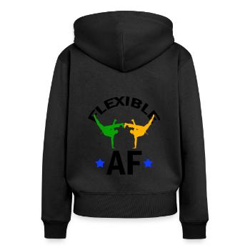 Arts martiaux brésiliens pour instruments de capoeira - Sweat à capuche zippé Premium bio Femme - noir - Dos - Julia (174cm)