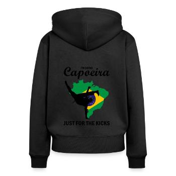Capoeira für Mixed Martial Arts und Kickboxen - Frauen Premium Bio Zip Hoodie - Schwarz - Hinten - Julia (174cm)