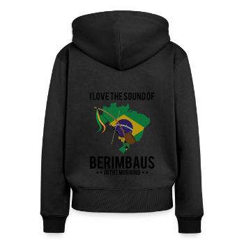 Dicton de danse afro-brésilienne pour la Capoeira - Sweat à capuche zippé Premium bio Femme - noir - Dos - Julia (174cm)