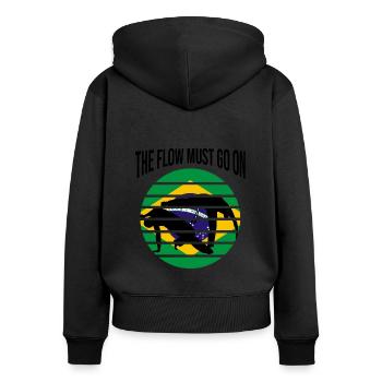 Arts martiaux brésiliens pour instruments de capoeira - Sweat à capuche zippé Premium bio Femme - noir - Dos - Julia (174cm)