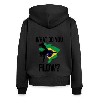 Dicton de danse afro-brésilienne pour la Capoeira - Sweat à capuche zippé Premium bio Femme - noir - Dos - Julia (174cm)