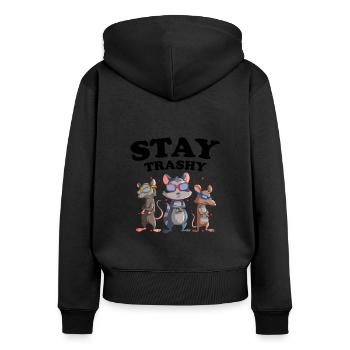 Raccoon design for possum and possums - Women's Premium Organic Zip Hoodie - black - Back - Julia (174cm)