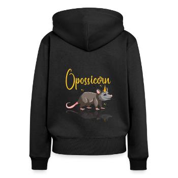 Raccoon design for possum and possums - Women's Premium Organic Zip Hoodie - black - Back - Julia (174cm)