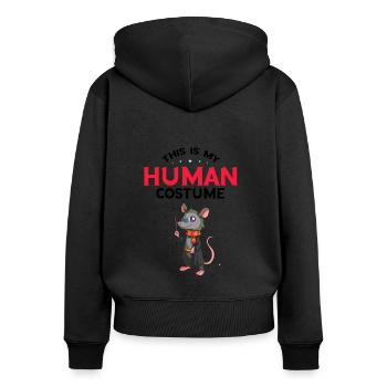 Raccoon design for possum and possums - Women's Premium Organic Zip Hoodie - black - Back - Julia (174cm)