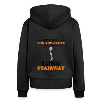 Artificial limb design for leg prosthesis - Women's Premium Organic Zip Hoodie - black - Back - Julia (174cm)