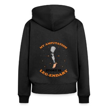 Conception de jambe bionique pour prothèses de jambe - Sweat à capuche zippé Premium bio Femme - noir - Dos - Julia (174cm)
