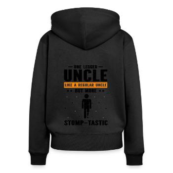 Artificial limb design for leg prosthesis - Women's Premium Organic Zip Hoodie - black - Back - Julia (174cm)
