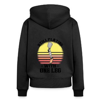 Artificial limb design for leg prosthesis - Women's Premium Organic Zip Hoodie - black - Back - Julia (174cm)