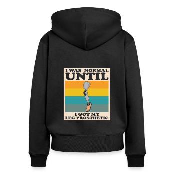 Artificial limb design for leg prosthesis - Women's Premium Organic Zip Hoodie - black - Back - Julia (174cm)