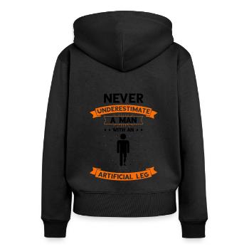 Artificial limb design for leg prosthesis - Women's Premium Organic Zip Hoodie - black - Back - Julia (174cm)