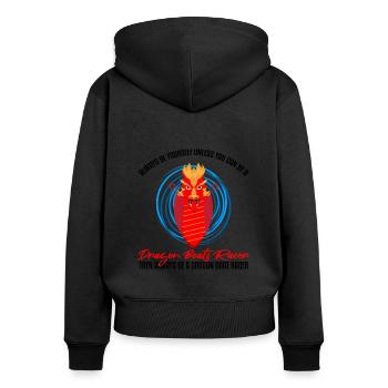 Drachenbootfahren-Thema für Drachenbootpaddeln - Frauen Premium Bio Zip Hoodie - Schwarz - Hinten - Julia (174cm)