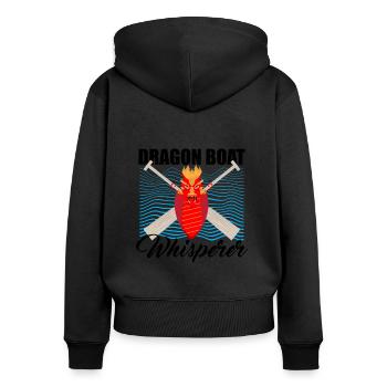 Dragon Boat Trainer for Chinese Boat Racing - Women's Premium Organic Zip Hoodie - black - Back - Julia (174cm)