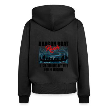 Drachenbootfahren-Thema für Drachenbootpaddeln - Frauen Premium Bio Zip Hoodie - Schwarz - Hinten - Julia (174cm)