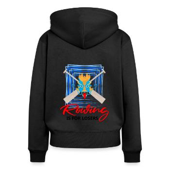 Drachenbootfahren-Thema für Drachenbootpaddeln - Frauen Premium Bio Zip Hoodie - Schwarz - Hinten - Julia (174cm)