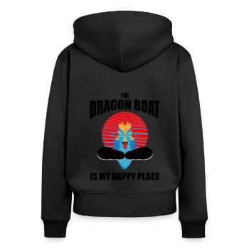 Entraîneur de bateaux-dragons pour les courses de bateaux chinois - Sweat à capuche zippé Premium bio Femme - noir - Dos - Julia (174cm)