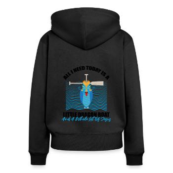 Dragon Boat Paddle pour le Festival de course de bateaux-dragons - Sweat à capuche zippé Premium bio Femme - noir - Dos - Julia (174cm)