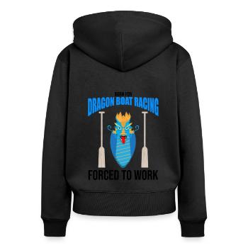 Drachenbootfahren-Thema für Drachenbootpaddeln - Frauen Premium Bio Zip Hoodie - Schwarz - Hinten - Julia (174cm)