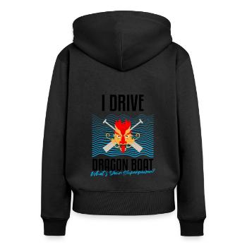 Drachenbootrennen-Design für Drachenbootfahren - Frauen Premium Bio Zip Hoodie - Schwarz - Hinten - Julia (174cm)
