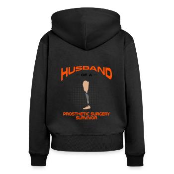 Artificial limb design for leg prosthesis - Women's Premium Organic Zip Hoodie - black - Back - Julia (174cm)
