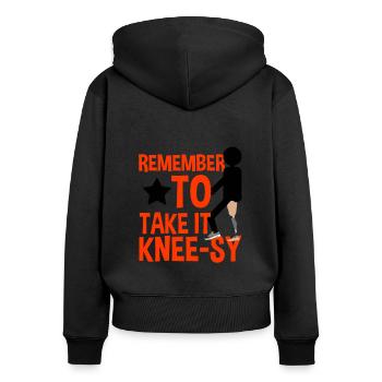 Künstliche Gliedmaßen Design für Beinprothese - Frauen Premium Bio Zip Hoodie - Schwarz - Hinten - Julia (174cm)