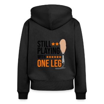 Artificial limb design for leg prosthesis - Women's Premium Organic Zip Hoodie - black - Back - Julia (174cm)