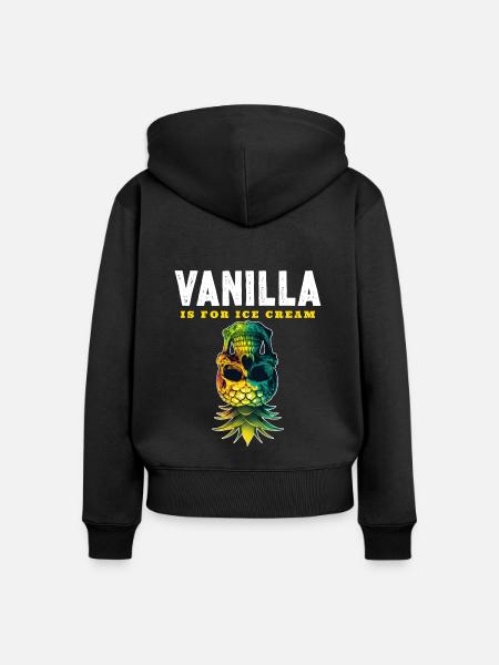 Vanille ist für Eis - Frauen Premium Bio Zip Hoodie - Schwarz