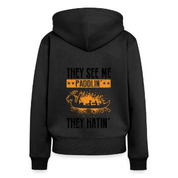 Chinese Boat Race for Dragon Boat Trainers - Women's Premium Organic Zip Hoodie - black - Back - Julia (174cm)