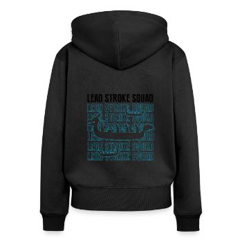 Drachenboot und Drachenboot Crew - Frauen Premium Bio Zip Hoodie - Schwarz - Hinten - Julia (174cm)