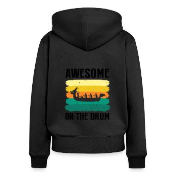 Dragon Boat Crew and Dragon Boat Riding - Women's Premium Organic Zip Hoodie - black - Back - Julia (174cm)