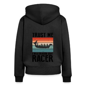 Dragon boating theme for dragon boat paddling - Women's Premium Organic Zip Hoodie - black - Back - Julia (174cm)