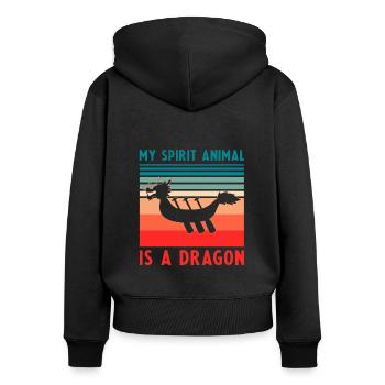 Drachenboot Crew und Drachenbootfahren - Frauen Premium Bio Zip Hoodie - Schwarz - Hinten - Julia (174cm)