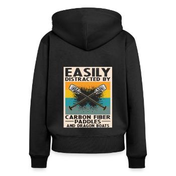 Drachenboot Trainer und Drachenboot - Frauen Premium Bio Zip Hoodie - Schwarz - Hinten - Julia (174cm)