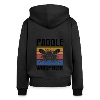 Drachenboot und Drachenboot Crew - Frauen Premium Bio Zip Hoodie - Schwarz - Hinten - Julia (174cm)