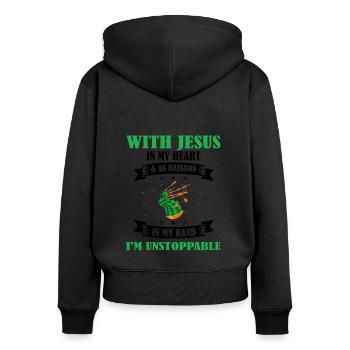Bagpipes for pipers and Scots - Women's Premium Organic Zip Hoodie - black - Back - Julia (174cm)