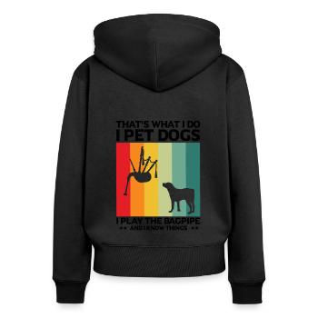 Citation de cornemuse pour les musiciens écossais et de cornemuse - Sweat à capuche zippé Premium bio Femme - noir - Dos - Julia (174cm)