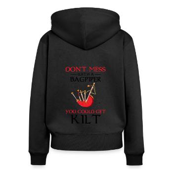 Conception de cornemuse pour Scotland Pride et cornemuse - Sweat à capuche zippé Premium bio Femme - noir - Dos - Julia (174cm)