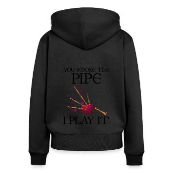 Bagpipes for pipers and Scots - Women's Premium Organic Zip Hoodie - black - Back - Julia (174cm)