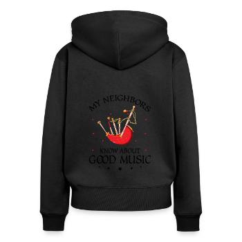 Bagpipes for pipers and Scots - Women's Premium Organic Zip Hoodie - black - Back - Julia (174cm)