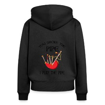 Conception de cornemuse pour Scotland Pride et cornemuse - Sweat à capuche zippé Premium bio Femme - noir - Dos - Julia (174cm)